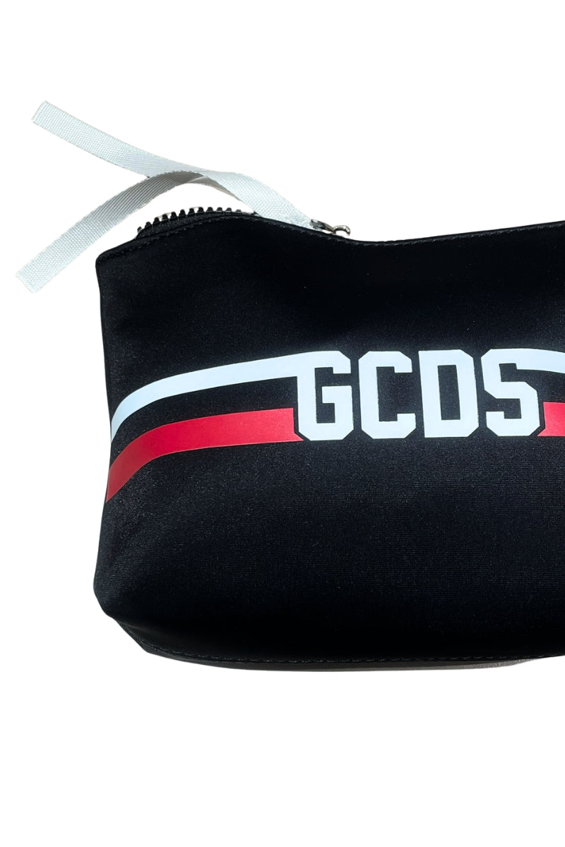 Pochette da ragazzo e ragazza con logo lettering e dettagli a contrasto colore GCKB102