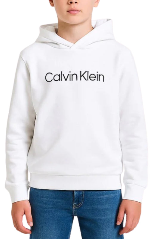 Felpa da bambino e ragazzo con cappuccio e logo lettering a contrasto colore IU0IU00679YAF