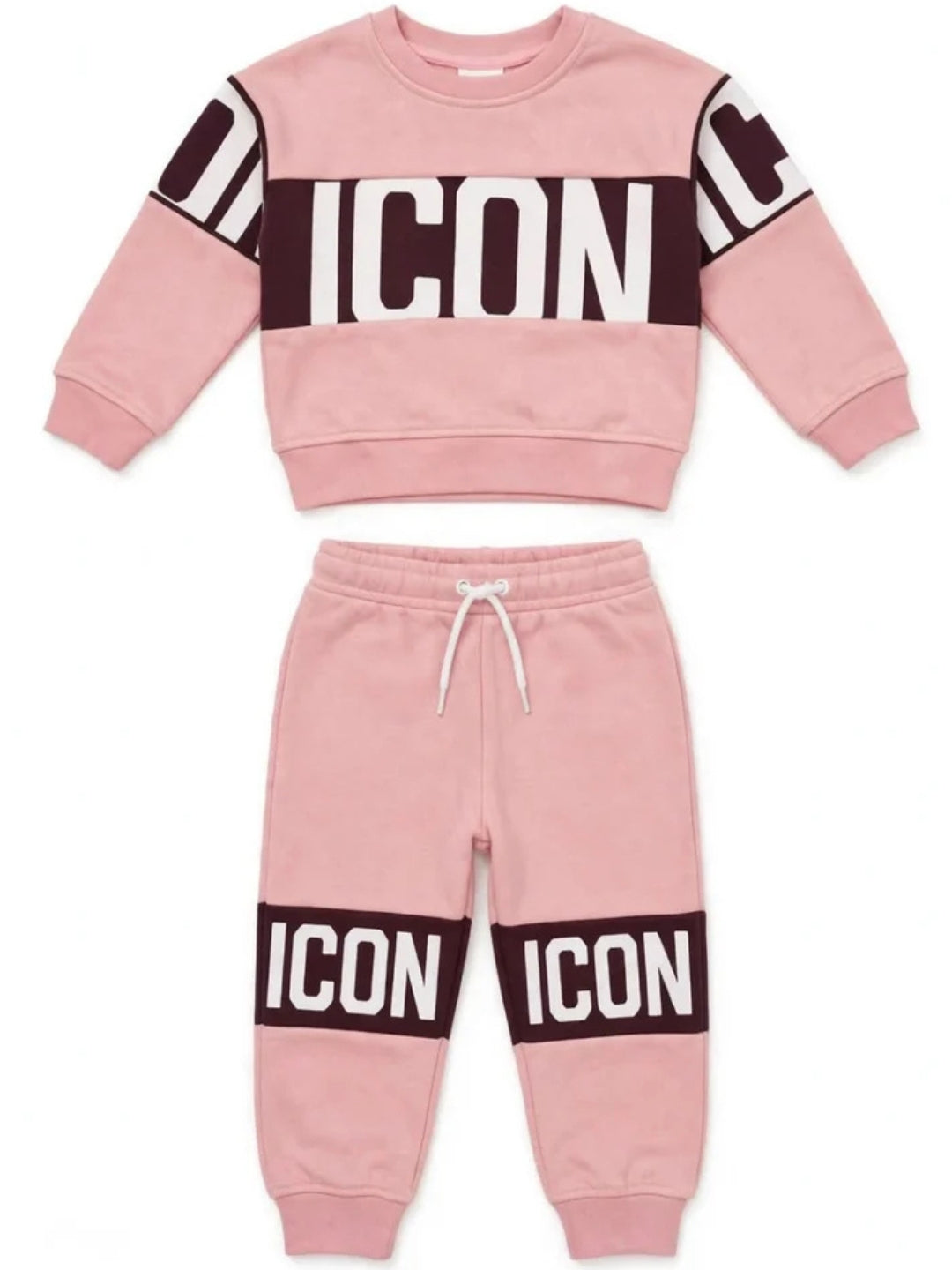 Tuta da bambina con maxi banda loggata a contrasto colore fronte e retro INGFS001474