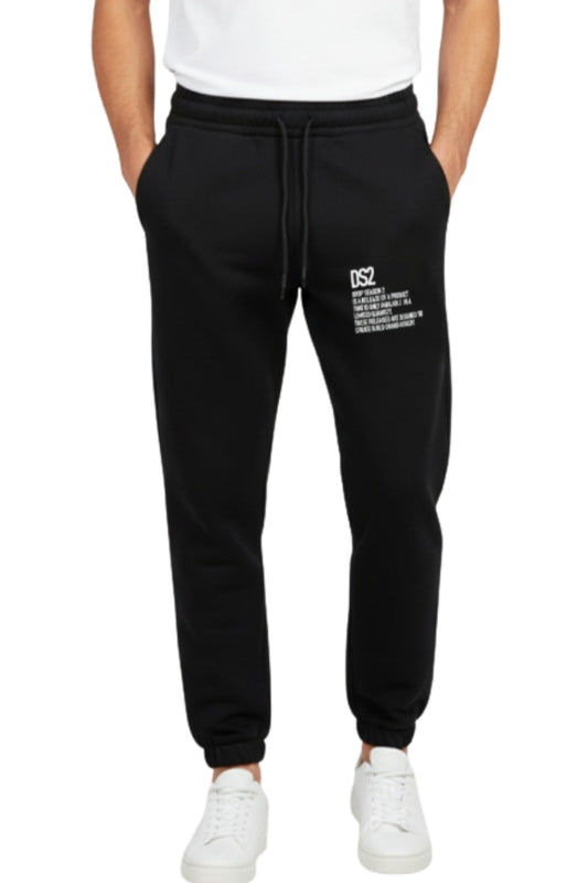 Pantaloni tuta da uomo in felpa con stampa lettering a contrasto sulla gamba sinistra SS26270
