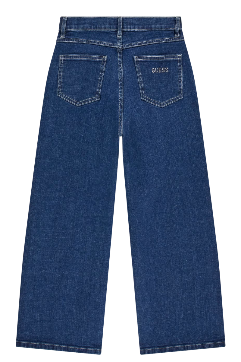 Jeans da ragazza con strass all over sulla parte frontale J6RA03D52Z0