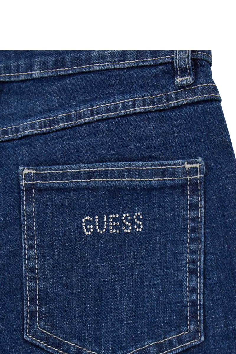 Jeans da ragazza con strass all over sulla parte frontale J6RA03D52Z0