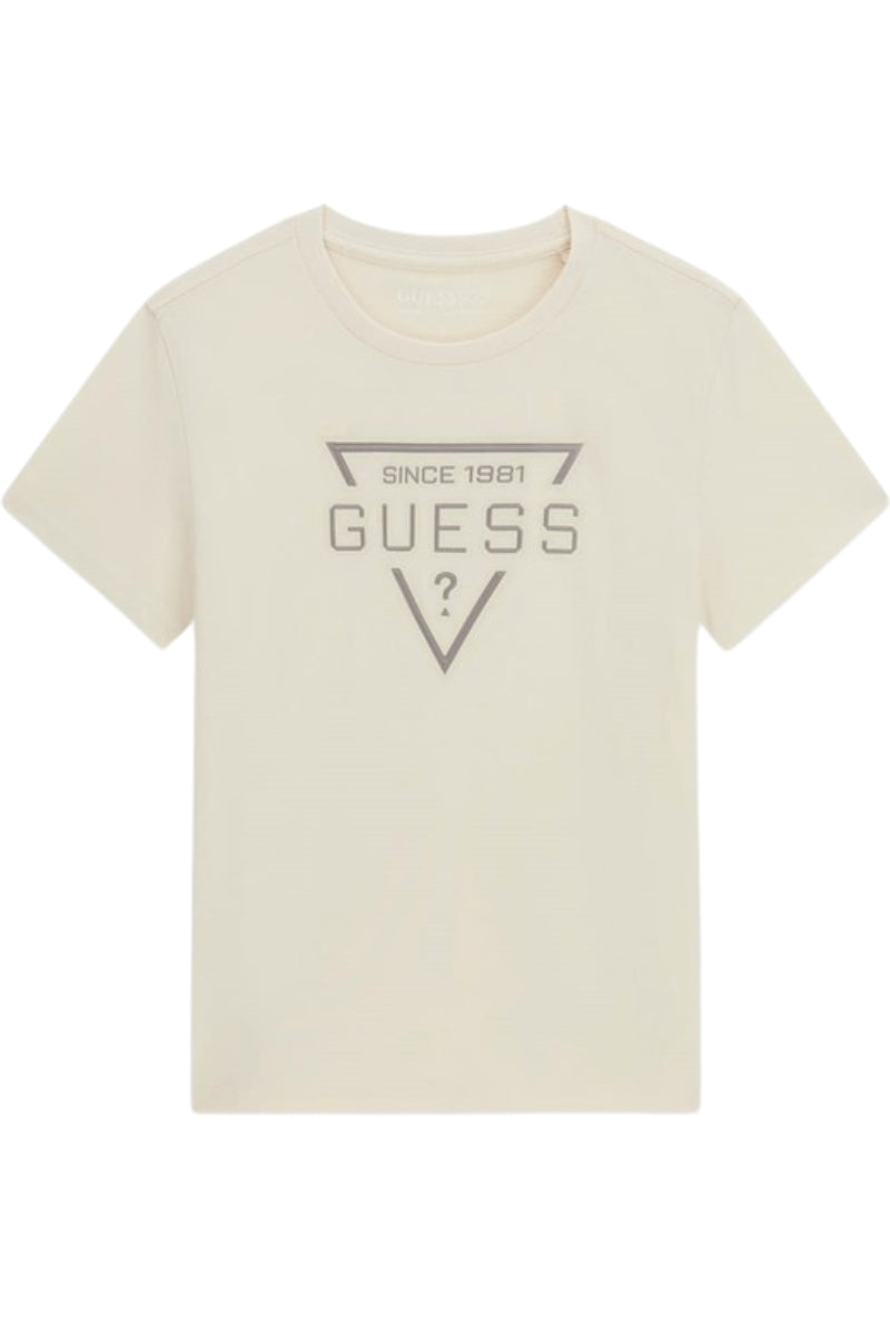 T-shirt girocollo da ragazzo con triangolo loggato stilizzato sul davanti L6RI30I3Z14