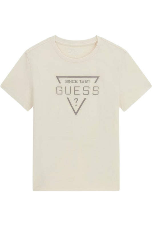 T-shirt girocollo da ragazzo con triangolo loggato stilizzato sul davanti L6RI30I3Z14