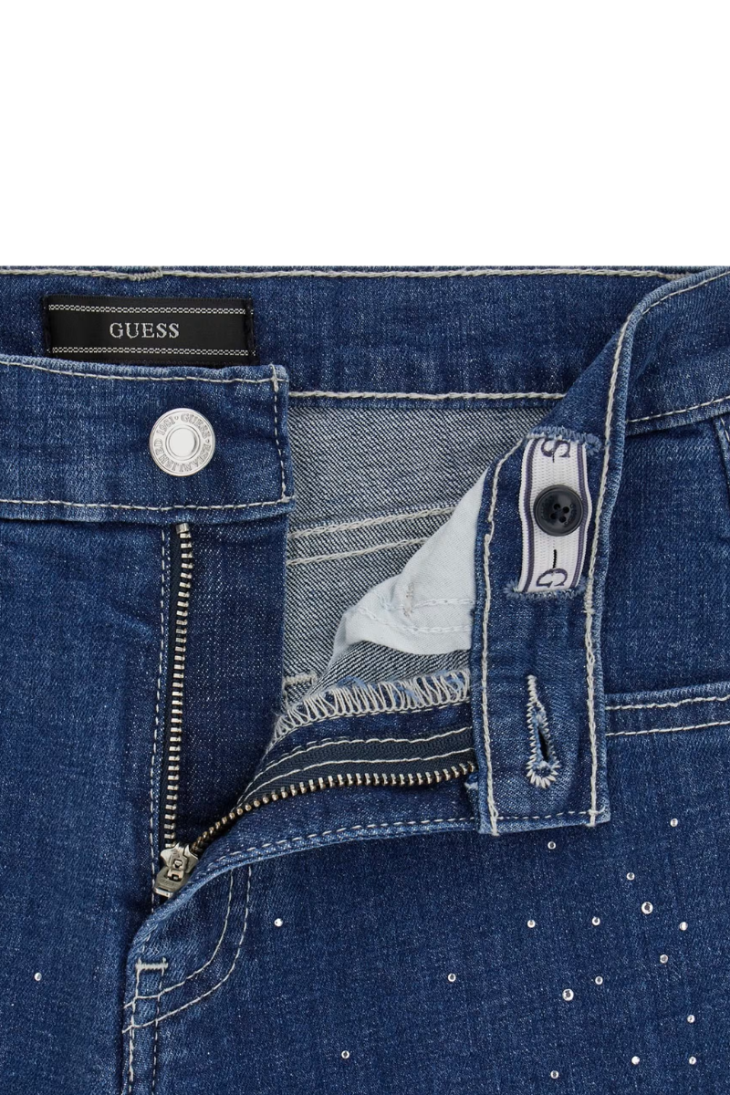 Jeans da ragazza con strass all over sulla parte frontale J6RA03D52Z0