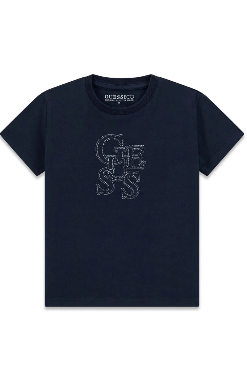 T-shirt da bambino con logo lettering cucito a contrasto sul davanti (6 e 7 anni) N6RI17K8HM4