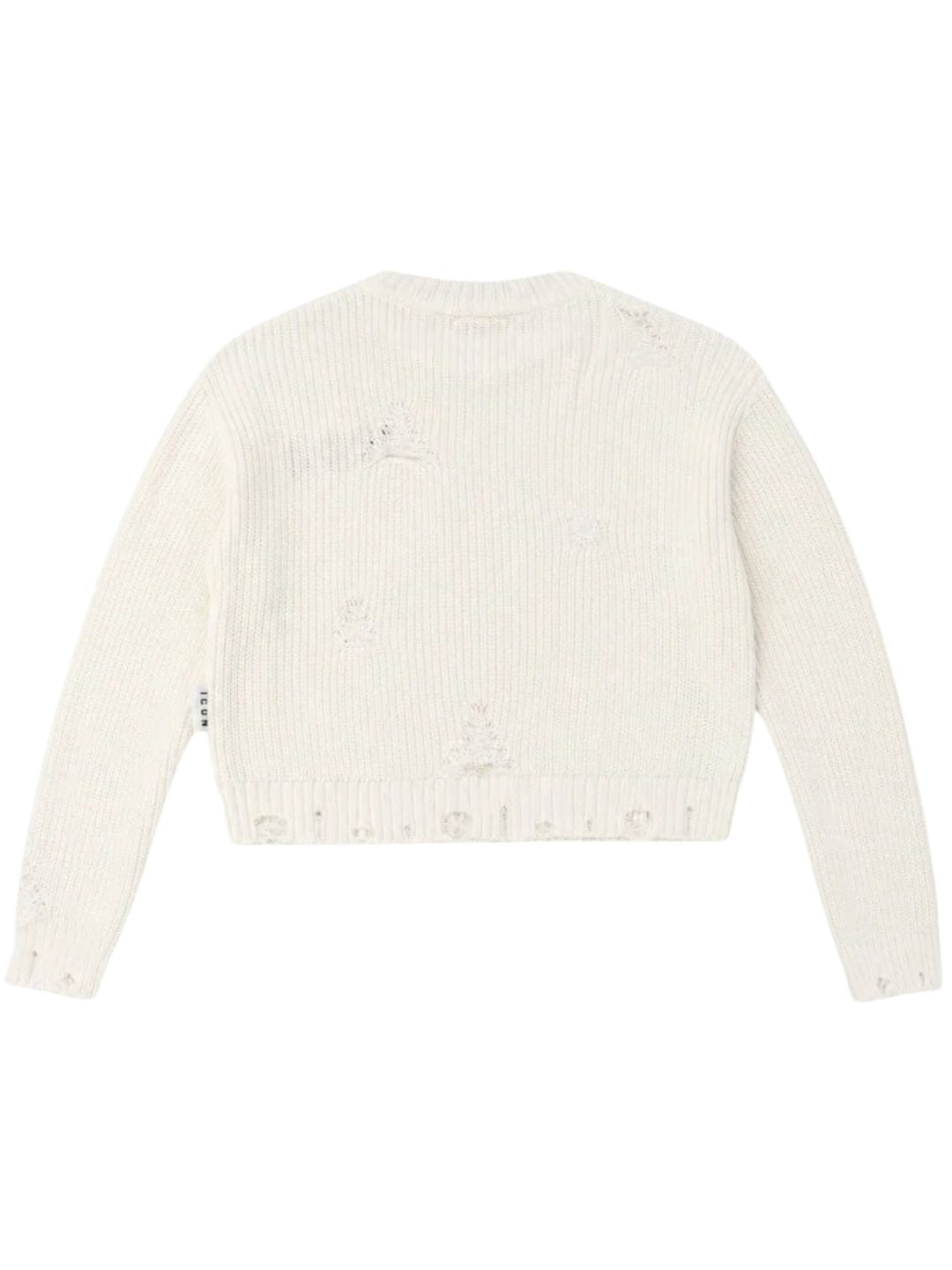 Maglione cropped da ragazza con lavorazione con rotture decorative IGSM001519