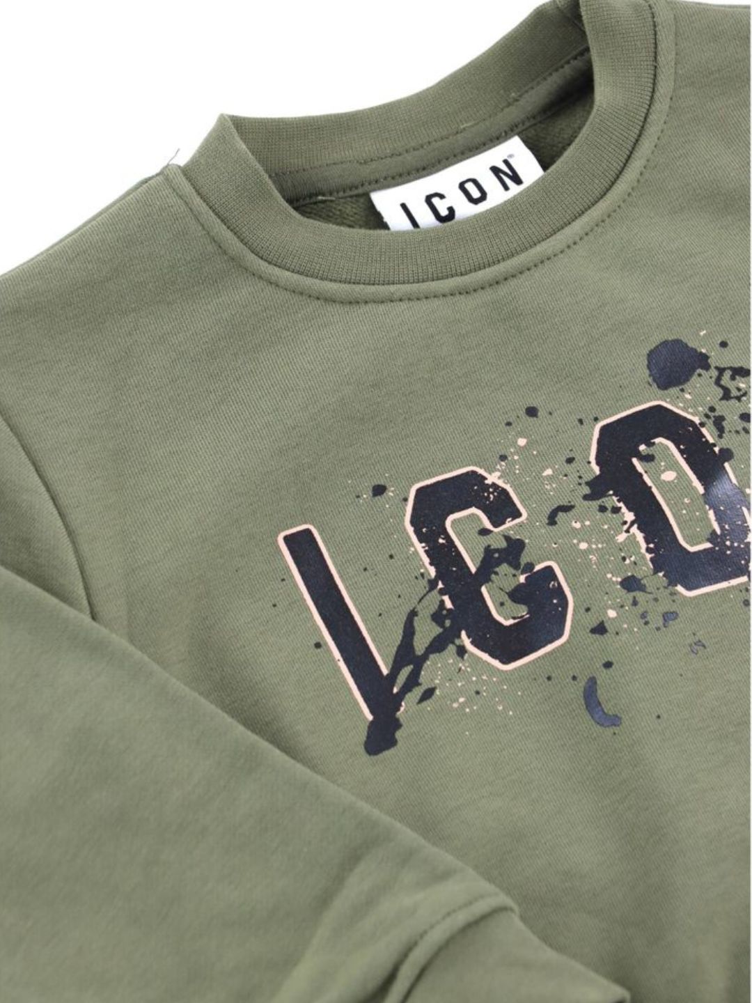 Tuta da bambino in cotone con logo lettering con schizzi INBFS001464