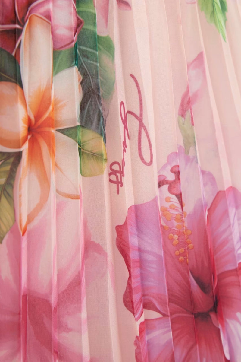 Abito da ragazza in chiffon con stampa floreale J6GK11WA2TO
