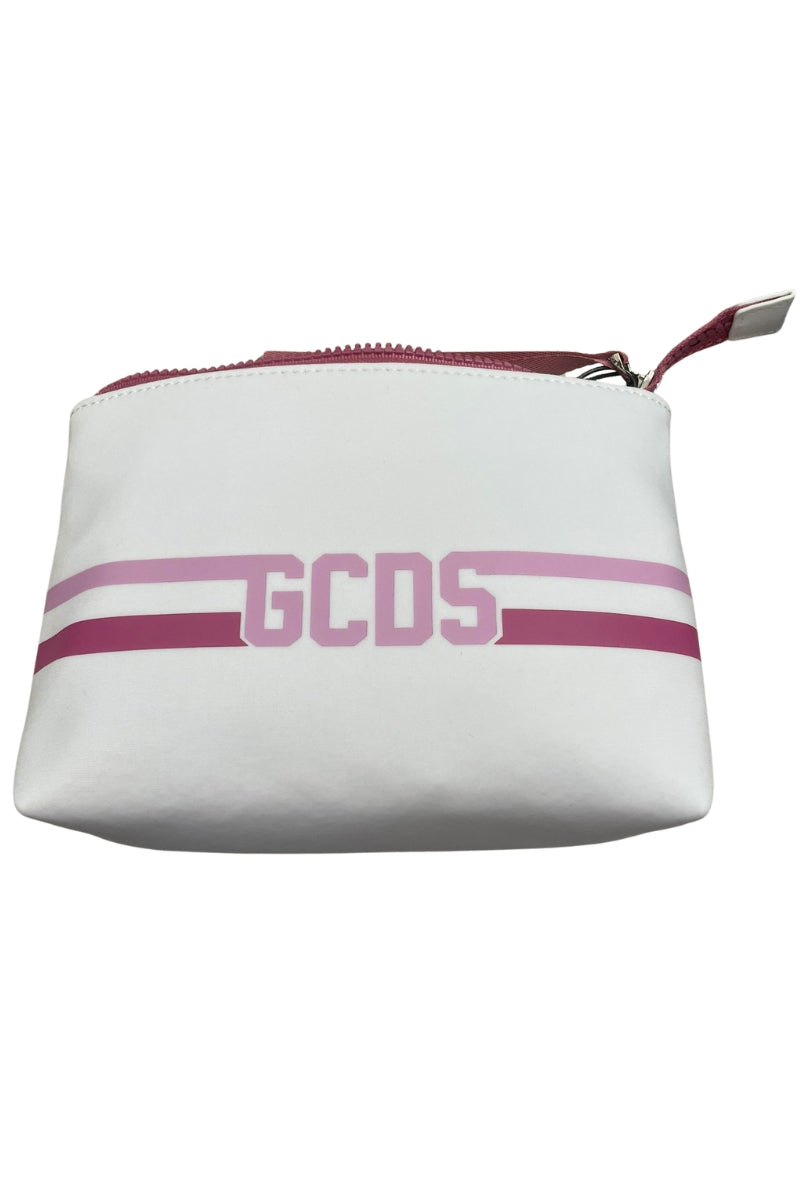 Pochette da ragazzo e ragazza con logo lettering e dettagli a contrasto colore GCKB102