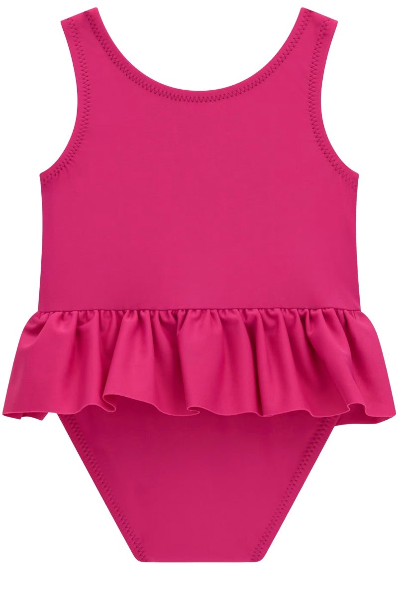 Costume da bagno da neonata con maxi triangolo loggato stampato a contrasto colore sul davanti A6GZ01KCA60