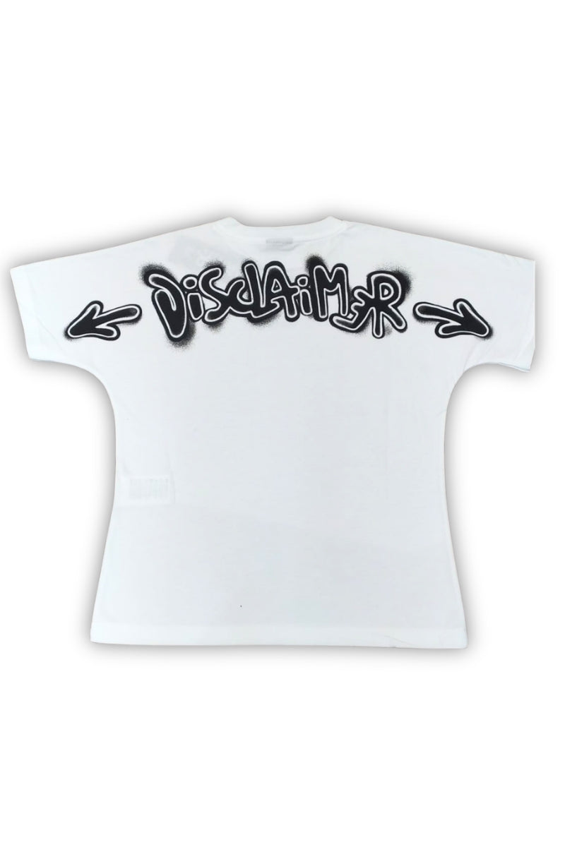 T-shirt girocollo da ragazzo in cotone con stampa maxi logo lettering a contrasto sul retro 26EDK58804
