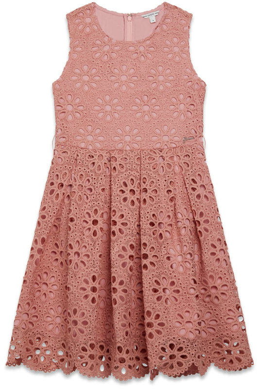 Vestito da ragazza svasato in pizzo macramè a fiori J6RK29WGWR0
