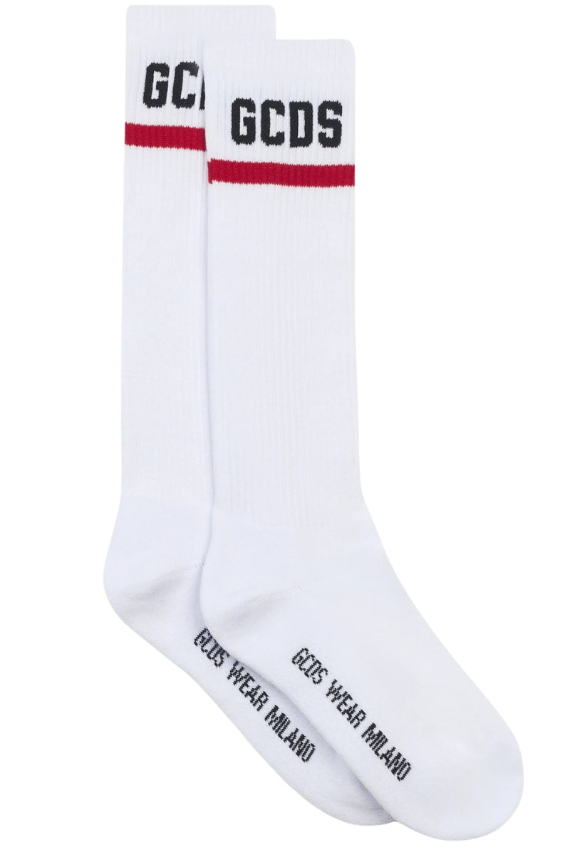 Calze in spugna di cotone da ragazzo e ragazza con logo lettering a contrasto C1UJQQ714T801