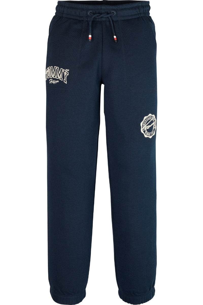 Pantaloni jogger da ragazzo con ricami logo lettering all over KB0KB09700C1G