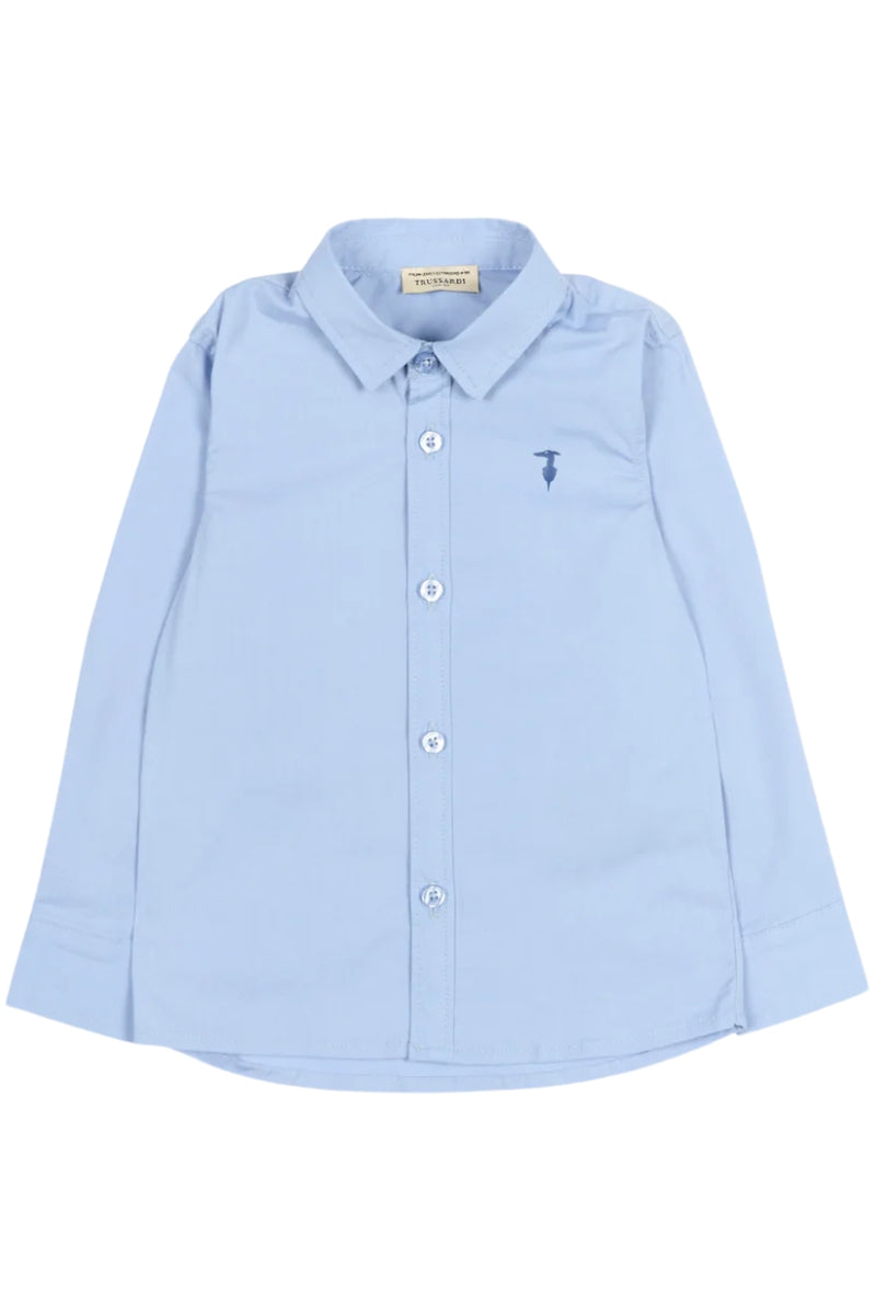 Camicia da neonato e bambino in cotone con logo lettering ricamato sul retro TIP26005CA