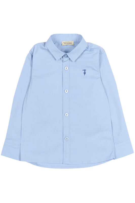 Camicia da neonato e bambino in cotone con logo lettering ricamato sul retro TIP26005CA