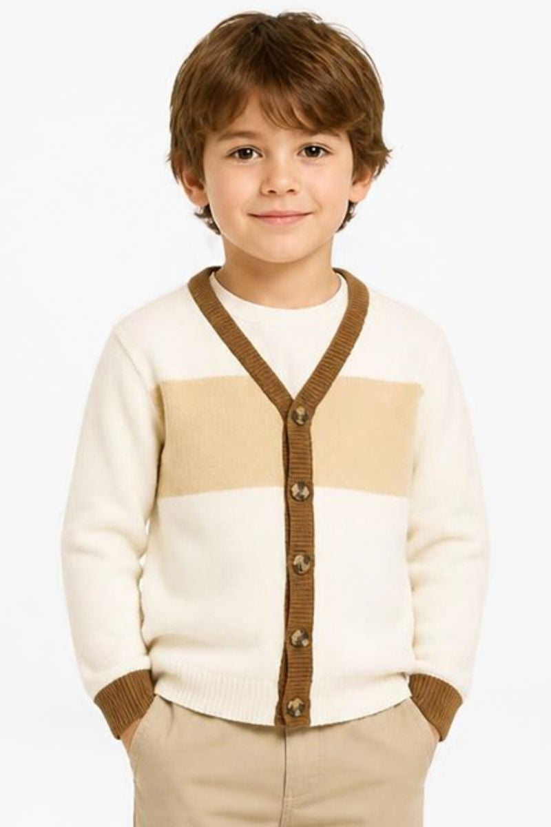 Cardigan da neonato e bambino con inserti a contrasto colore TIA26111CD