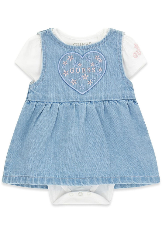 Abitino da neonata in denim con body A6RG11K6YW0
