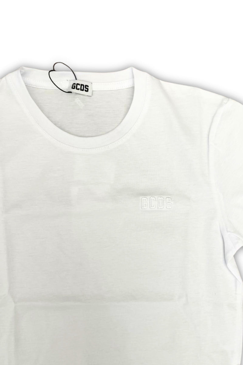 T-shirt da ragazzo con logo lettering ton sur ton cucito sul davanti C1BJQC608J105
