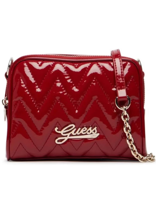 Borsa a tracolla da ragazza in pelle lucida con trapuntatura zig zag J6YZ07W3001