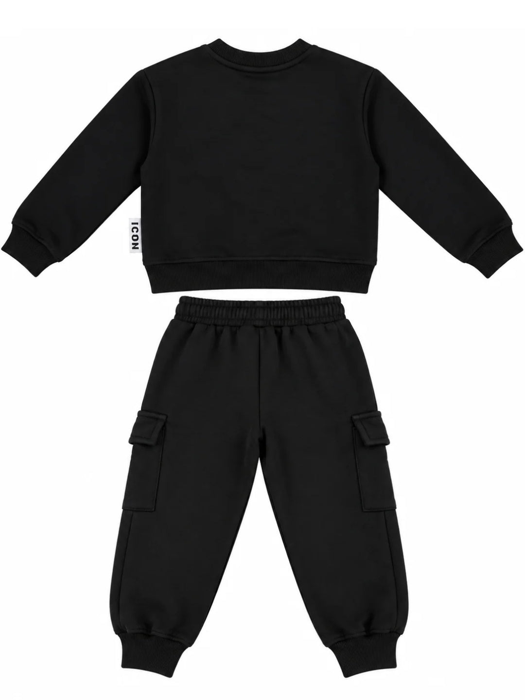 Tuta da bambino con pantaloni cargo e maxi logo lettering INBFS001461