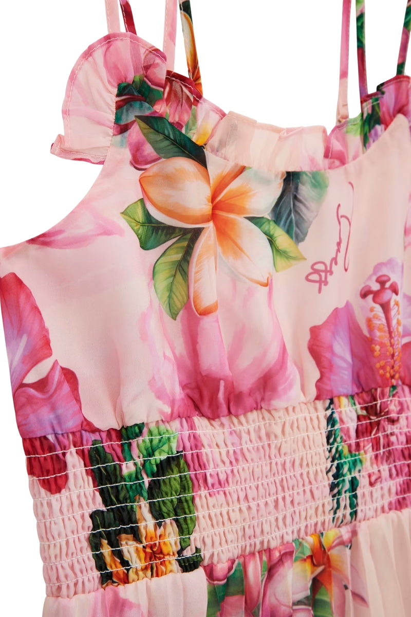 Abito da ragazza in chiffon con stampa floreale J6GK11WA2TO