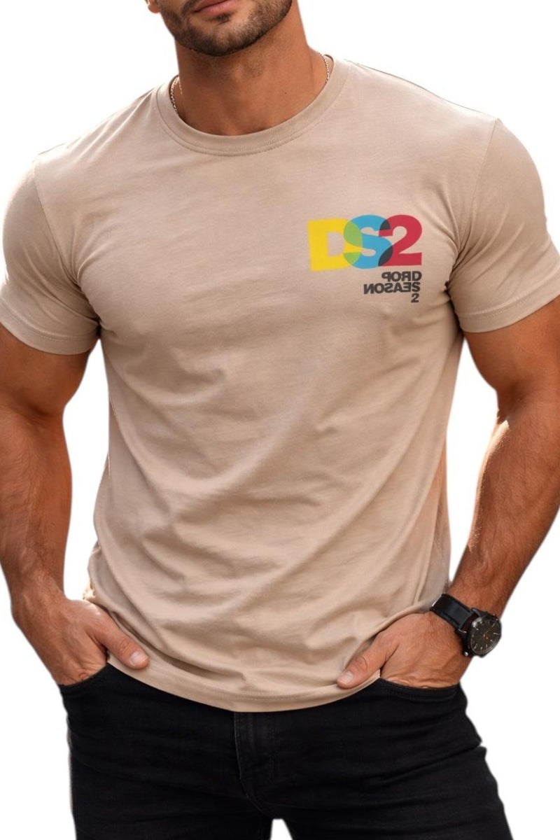 T-shirt da uomo in cotone con logo lettering a contrasto multicolor SS26293