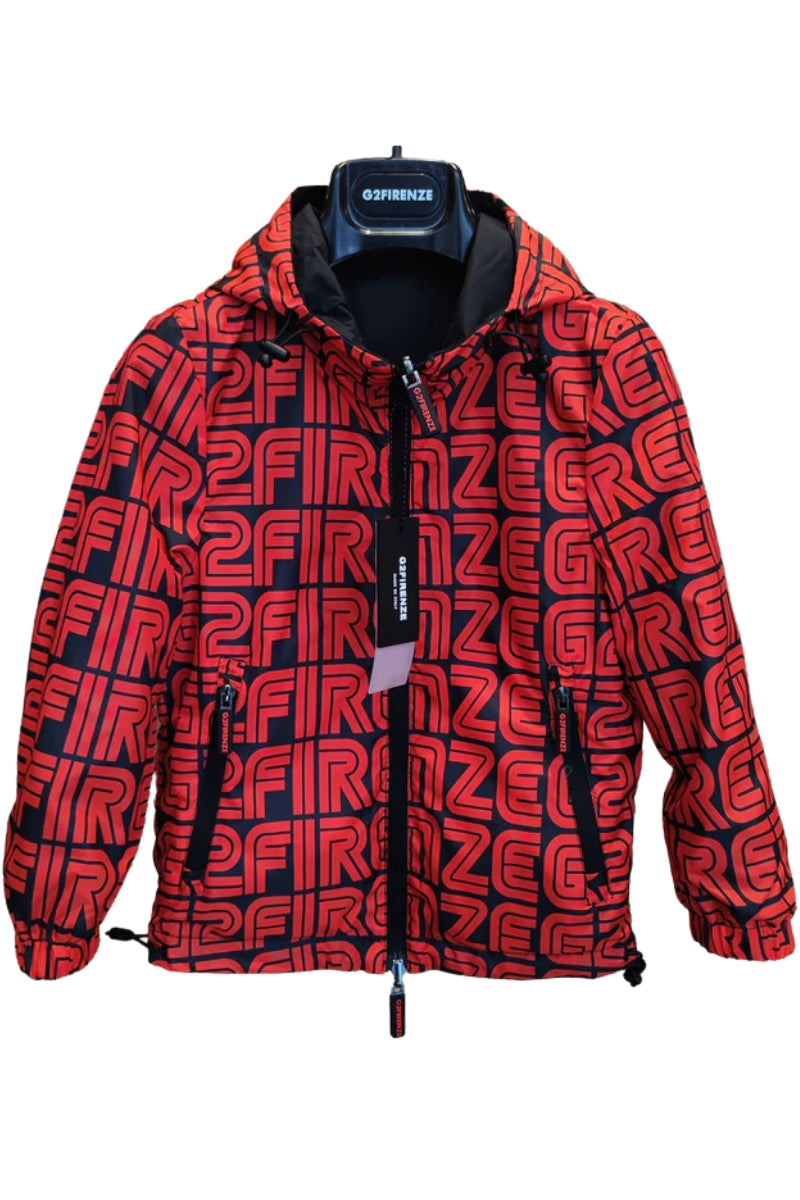 Giacca DOUBLE RAINBOW da bambino e ragazzo reversibile con logo lettering all over
