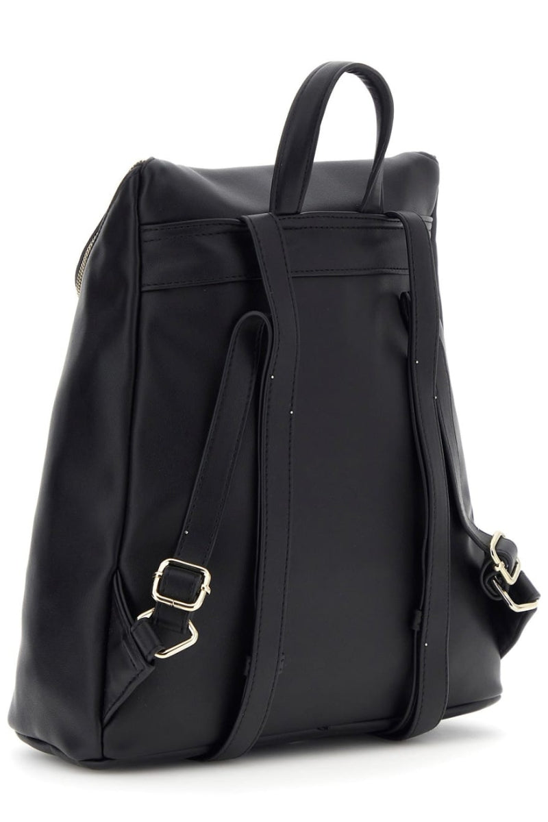 Zaino da ragazza in ecopelle con zip frontale e triangolo loggato in metallo sul davanti J6RZ24WM350