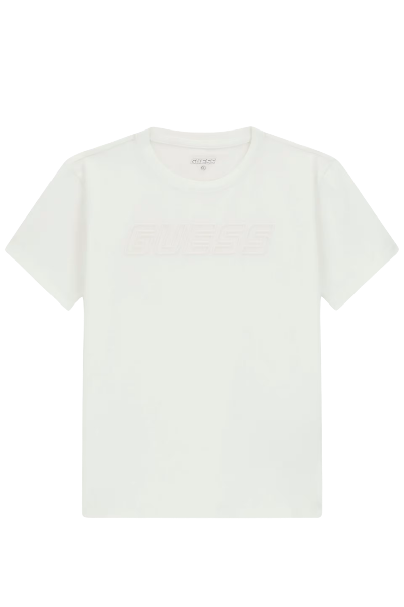 T-shirt da ragazzo con logo lettering in rilievo ton sur ton L5RI37J1311