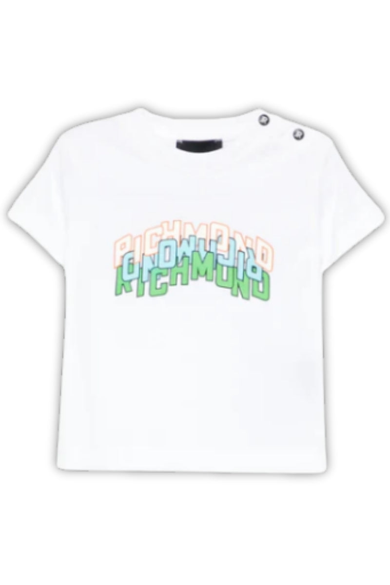 T-shirt da neonato in cotone con stampa multi logo multicolor RIP26104TS