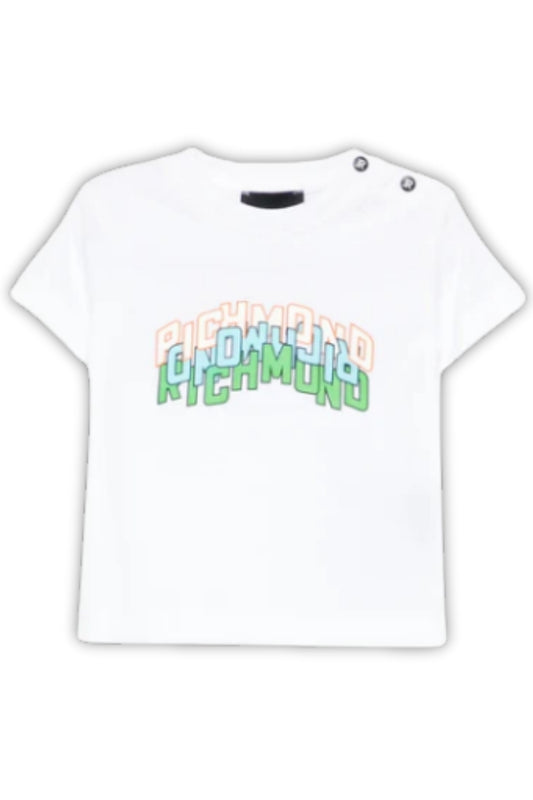 T-shirt da neonato in cotone con stampa multi logo multicolor RIP26104TS