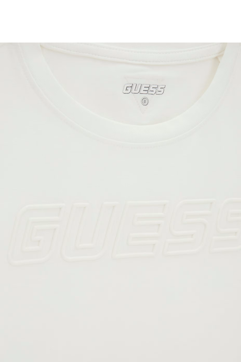 T-shirt da ragazzo con logo lettering in rilievo ton sur ton L5RI37J1311