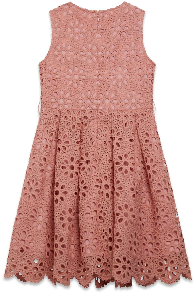 Vestito da ragazza svasato in pizzo macramè a fiori J6RK29WGWR0