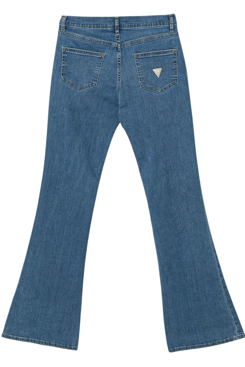 Jeans da ragazza a zampa in denim chiaro J6RA18D4CAO