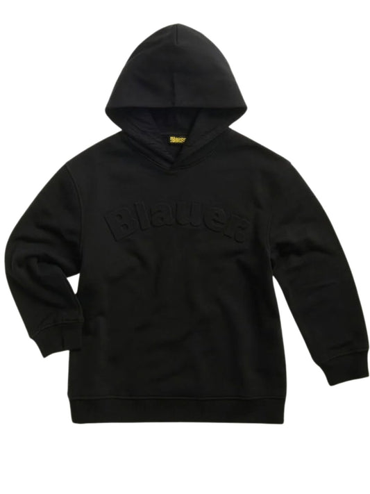 Felpa da ragazzo con maxi logo lettering a contrasto in rilievo sul davanti 26WBLKF08524