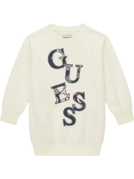 Abito da bambina con maxi logo lettering a contrasto sul davanti K6BK13K5937