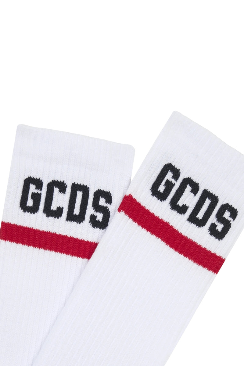Calze in spugna di cotone da ragazzo e ragazza con logo lettering a contrasto C1UJQQ714T801