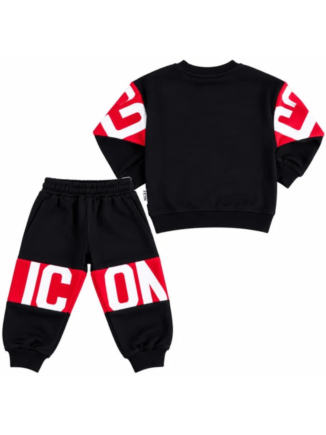 Tuta da bambino con maxi banda loggata a contrasto colore fronte e retro INBFS001462