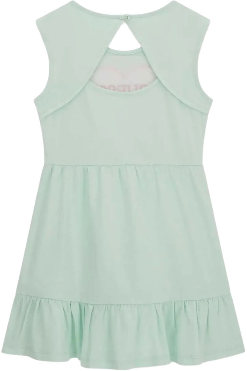 Abito da bambina girocollo con maxi cuore loggato con paillettes K6GK12K6YW4