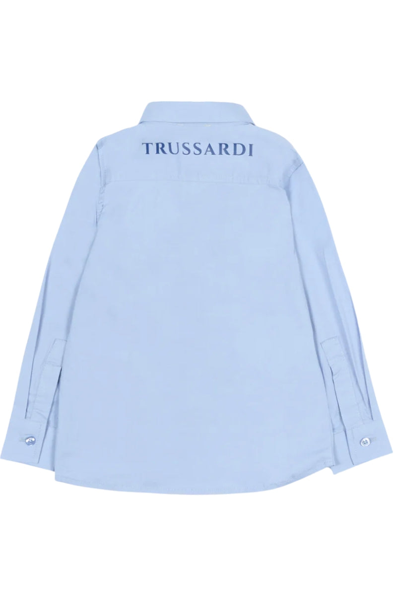 Camicia da neonato e bambino in cotone con logo lettering ricamato sul retro TIP26005CA