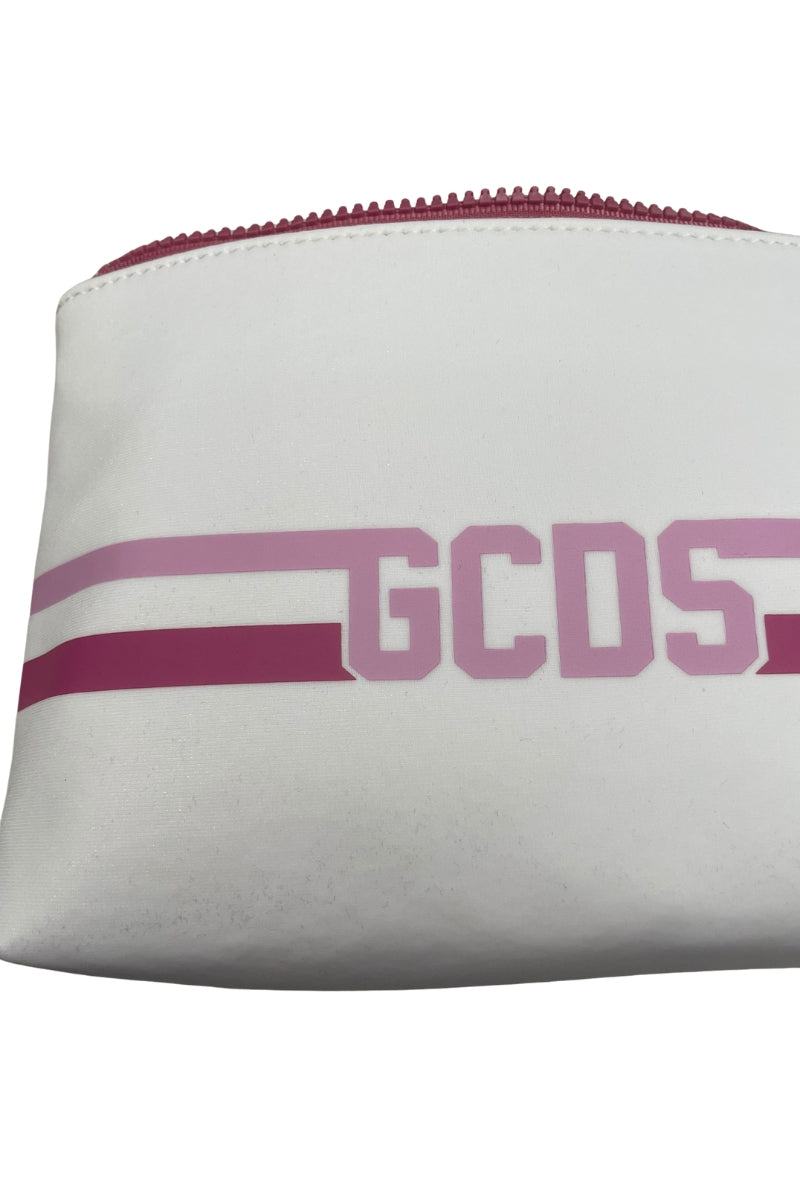 Pochette da ragazzo e ragazza con logo lettering e dettagli a contrasto colore GCKB102