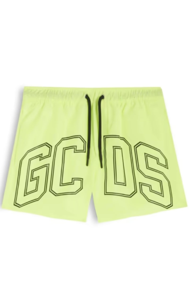 Costume da bagno da ragazzo modello boxer con maxi logo lettering a contrasto C1BJQS525T016