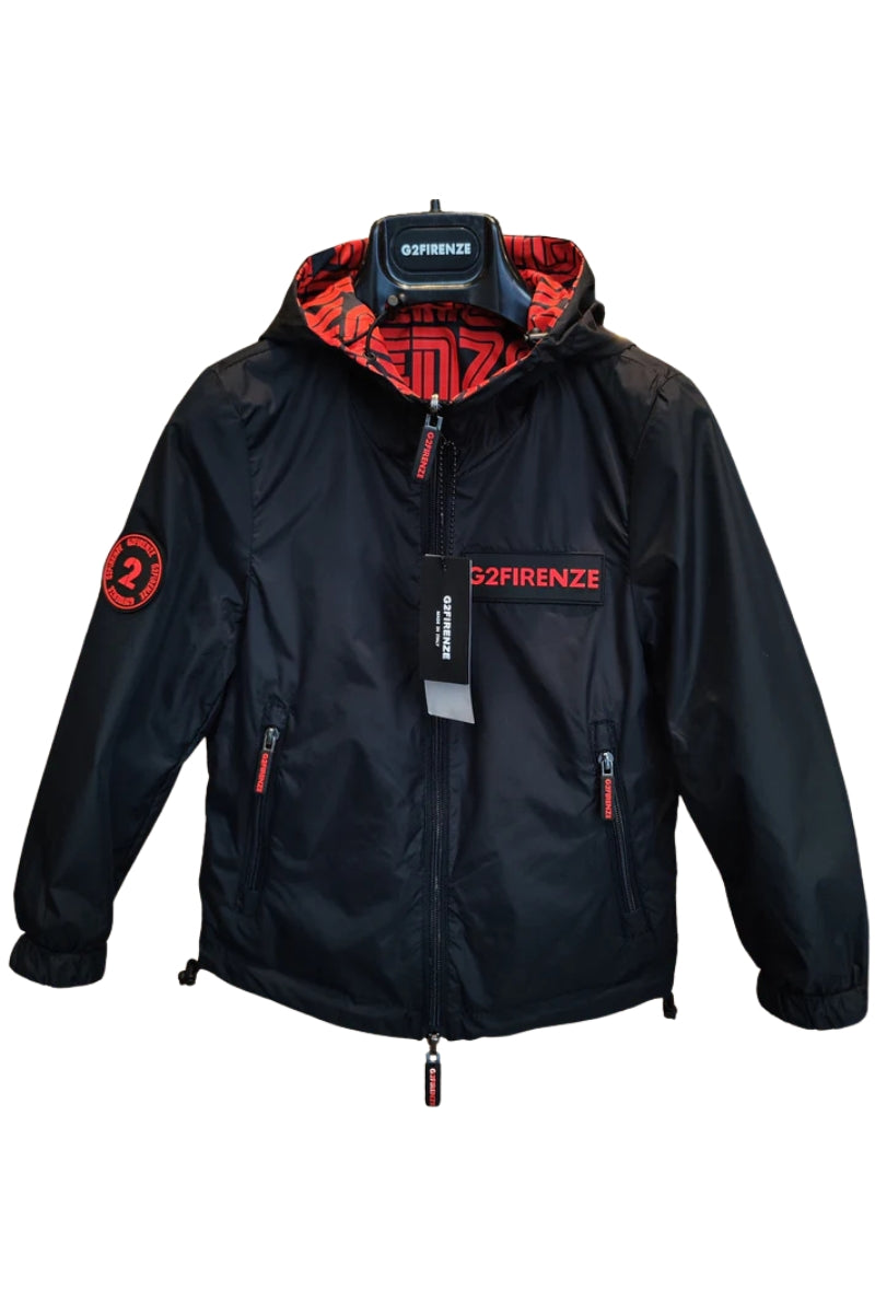 Giacca DOUBLE RAINBOW da bambino e ragazzo reversibile con logo lettering all over
