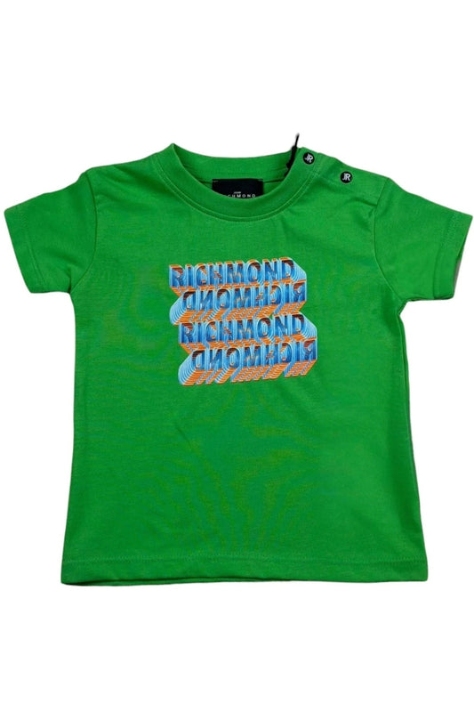 T-shirt da neonato in cotone con maxi stampa multi logo lettering a contrasto colore RIP26111TS