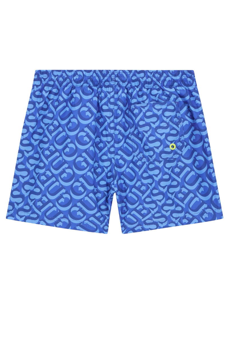 Costume da bagno da ragazzo boxer con stampa multi logo lettering all over L6GZ04WG2A2