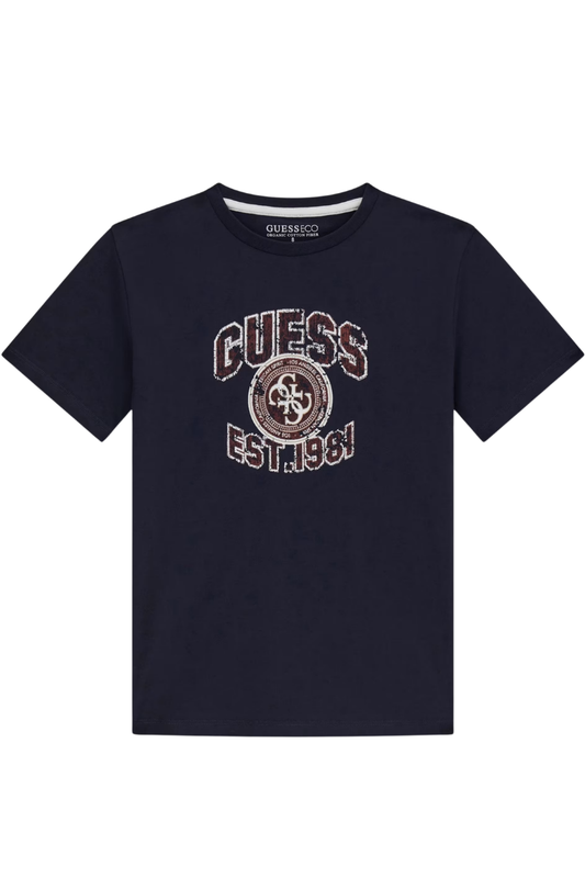 T-shirt da ragazzo con maxi stampa loggata con effetto vintage L6RI13K8HM4