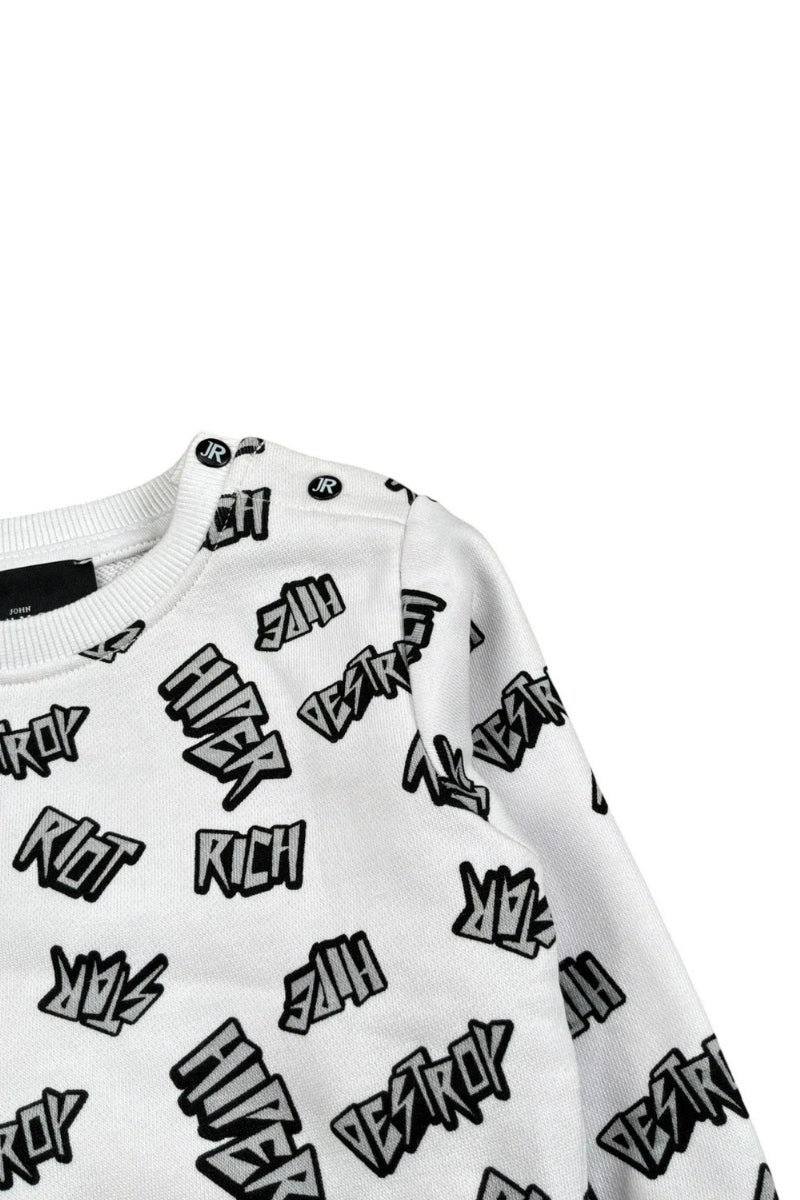 Felpa girocollo da neonato con stampa stilizzata logo all over RIP26113FE