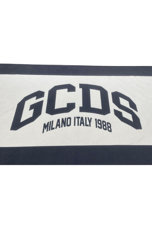 Telo mare da ragazzo e ragazza con maxi logo lettering a contrasto C1BJQS565T337